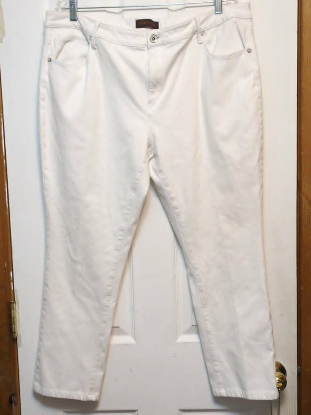 Coldwater Creek White Denim Ankle Jeans Size 18 Stretch Coastal Grandma Classic